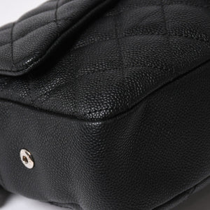 新品同様 CHANEL シャネル デカマトラッセ30 Wチェーンショルダーバッグ 18番台 ココマーク キャビアスキン ブラック シルバー金具 中古 4a007160