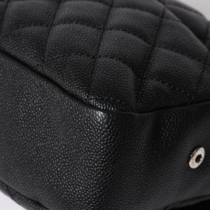 新品同様 CHANEL シャネル デカマトラッセ30 Wチェーンショルダーバッグ 18番台 ココマーク キャビアスキン ブラック シルバー金具 中古 4a007160