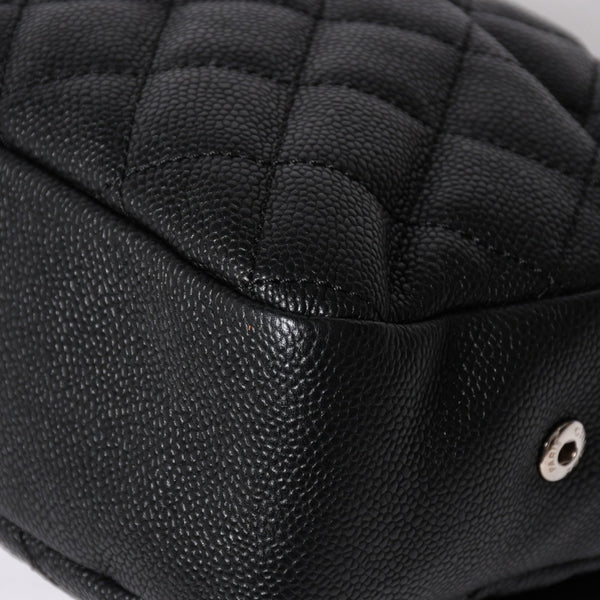 新品同様 CHANEL シャネル デカマトラッセ30 Wチェーンショルダーバッグ 18番台 ココマーク キャビアスキン ブラック シルバー金具 中古 4a007160