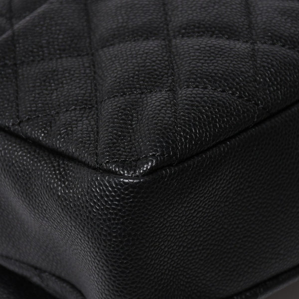 新品同様 CHANEL シャネル デカマトラッセ30 Wチェーンショルダーバッグ 18番台 ココマーク キャビアスキン ブラック シルバー金具 中古 4a007160