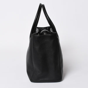 新品同様 CHANEL シャネル エグゼクティブ ミディアム トートバッグ A15206 21番台 ココマーク キャビアスキン ブラック 中古 4a007162