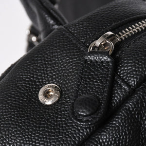 新品同様 CHANEL シャネル デカマトラッセ30 Wチェーンショルダーバッグ 18番台 ココマーク キャビアスキン ブラック シルバー金具 中古 4a007160