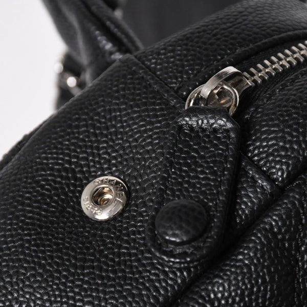 新品同様 CHANEL シャネル デカマトラッセ30 Wチェーンショルダーバッグ 18番台 ココマーク キャビアスキン ブラック シルバー金具 中古 4a007160