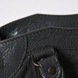 極美品 BALENCIAGA バレンシアガ クラシック ミニ シティ 2WAYバッグ 300295 レザー グレー アンティークゴールド金具 中古 4a007163