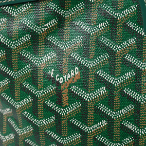 GOYARD ゴヤール BELUGA PM ベルーガPM ハンドバッグ コーティングキャンバス ヘリンボーン レザー グリーン シルバー金具 美品 中古 4a007166