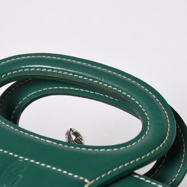 GOYARD ゴヤール BELUGA PM ベルーガPM ハンドバッグ コーティングキャンバス ヘリンボーン レザー グリーン シルバー金具 美品 中古 4a007166