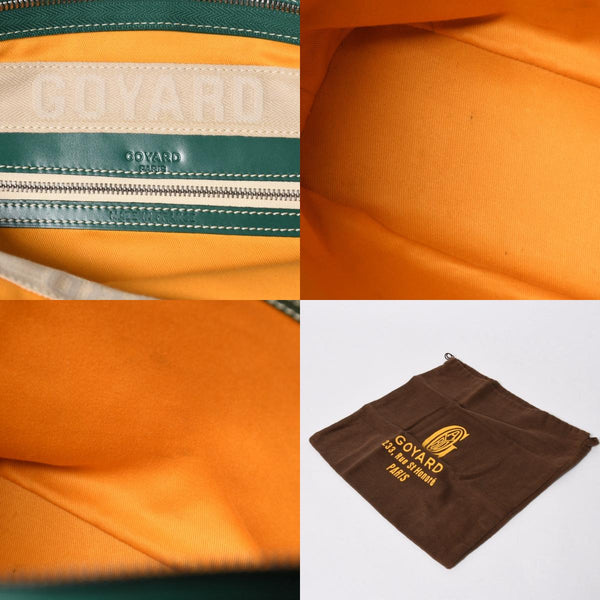 GOYARD ゴヤール BELUGA PM ベルーガPM ハンドバッグ コーティングキャンバス ヘリンボーン レザー グリーン シルバー金具 美品 中古 4a007166