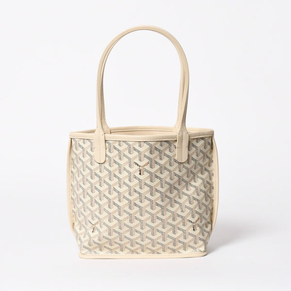 新品同様品 GOYARD ゴヤール トートバッグ Anjou Mini アンジュ ミニ アイボリー サンド ブラック ブラウン リバーシブル 中古 4a007152