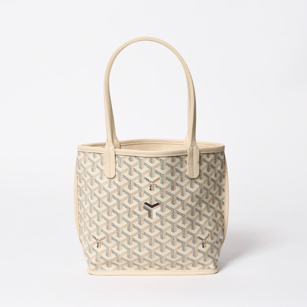 新品同様品 GOYARD ゴヤール トートバッグ Anjou Mini アンジュ ミニ アイボリー サンド ブラック ブラウン リバーシブル 中古 4a007152