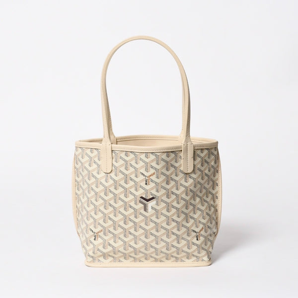 新品同様品 GOYARD ゴヤール トートバッグ Anjou Mini アンジュ ミニ アイボリー サンド ブラック ブラウン リバーシブル 中古 4a007152