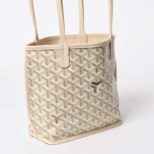 新品同様品 GOYARD ゴヤール トートバッグ Anjou Mini アンジュ ミニ アイボリー サンド ブラック ブラウン リバーシブル 中古 4a007152
