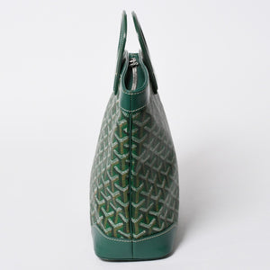 GOYARD ゴヤール BELUGA PM ベルーガPM ハンドバッグ コーティングキャンバス ヘリンボーン レザー グリーン シルバー金具 美品 中古 4a007166