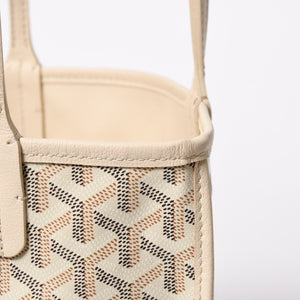 新品同様品 GOYARD ゴヤール トートバッグ Anjou Mini アンジュ ミニ アイボリー サンド ブラック ブラウン リバーシブル 中古 4a007152