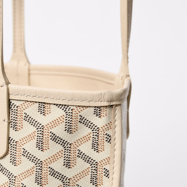 新品同様品 GOYARD ゴヤール トートバッグ Anjou Mini アンジュ ミニ アイボリー サンド ブラック ブラウン リバーシブル 中古 4a007152