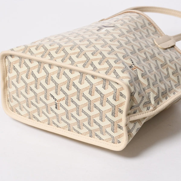 新品同様品 GOYARD ゴヤール トートバッグ Anjou Mini アンジュ ミニ アイボリー サンド ブラック ブラウン リバーシブル 中古 4a007152