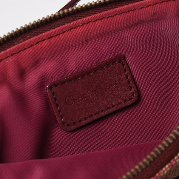 Christian Dior クリスチャンディオール サドルバッグ トロッター レッド 総柄 コットンキャンバス ショルダーバッグ 美品 中古 4a007167
