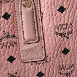 極美品 MCM エムシーエム ハンドバッグ トート ショッパーバッグ Liz ヴィセトス柄 ロゴプレート ポーチ付 ピンク 中古 4a006920