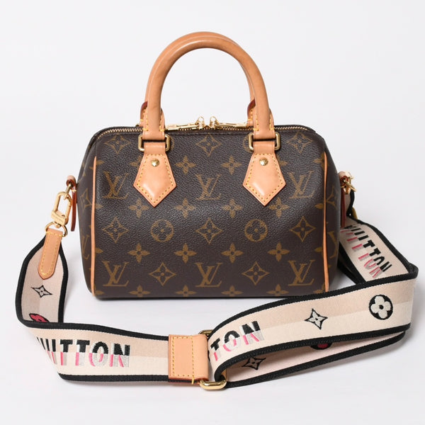 極美品 LOUIS VUITTON ルイヴィトン スピーディ20 バンドリエール 2WAYバッグ M46234 モノグラム ブラウン 中古 4a007182