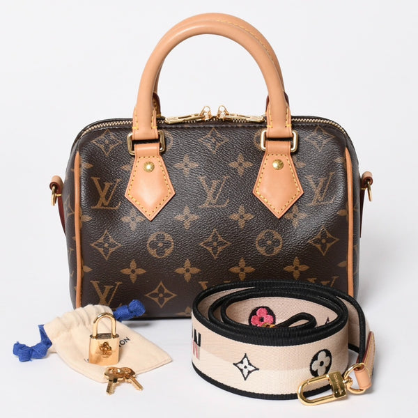 極美品 LOUIS VUITTON ルイヴィトン スピーディ20 バンドリエール 2WAYバッグ M46234 モノグラム ブラウン 中古 4a007191