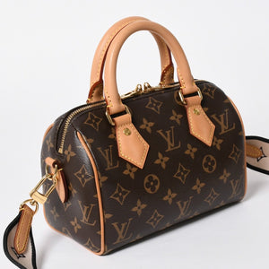 極美品 LOUIS VUITTON ルイヴィトン スピーディ20 バンドリエール 2WAYバッグ M46234 モノグラム ブラウン 中古 4a007191