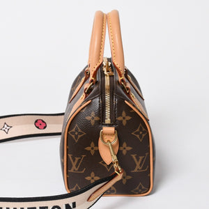 極美品 LOUIS VUITTON ルイヴィトン スピーディ20 バンドリエール 2WAYバッグ M46234 モノグラム ブラウン 中古 4a007191