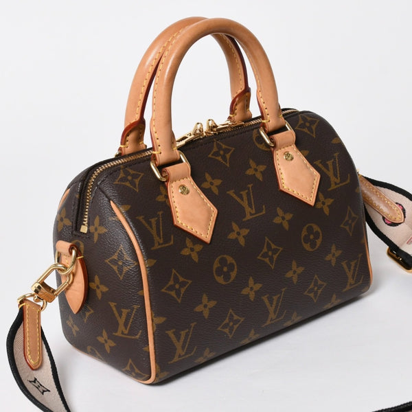 極美品 LOUIS VUITTON ルイヴィトン スピーディ20 バンドリエール 2WAYバッグ M46234 モノグラム ブラウン 中古 4a007182