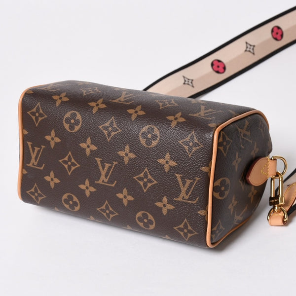 極美品 LOUIS VUITTON ルイヴィトン スピーディ20 バンドリエール 2WAYバッグ M46234 モノグラム ブラウン 中古 4a007191