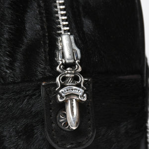 極美品 CHROME HEARTS クロムハーツ TINY GYM BAG タイニー ジムバッグ セメタリークロスパッチ 10パッチ ハラコ シルバー925 中古 4b012199