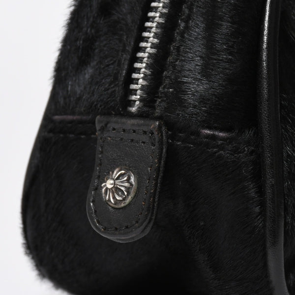 極美品 CHROME HEARTS クロムハーツ TINY GYM BAG タイニー ジムバッグ セメタリークロスパッチ 10パッチ ハラコ シルバー925 中古 4b012199