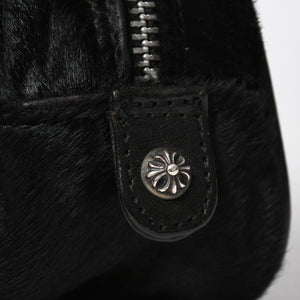 極美品 CHROME HEARTS クロムハーツ TINY GYM BAG タイニー ジムバッグ セメタリークロスパッチ 10パッチ ハラコ シルバー925 中古 4b012199