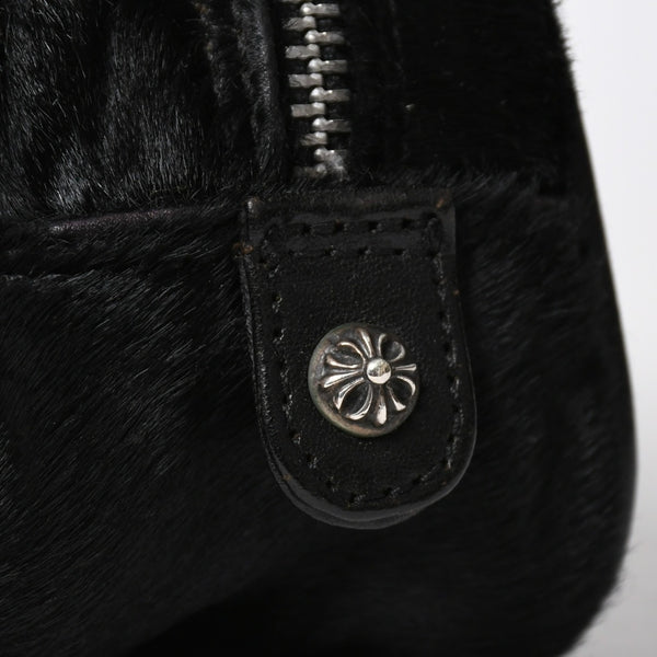 極美品 CHROME HEARTS クロムハーツ TINY GYM BAG タイニー ジムバッグ セメタリークロスパッチ 10パッチ ハラコ シルバー925 中古 4b012199