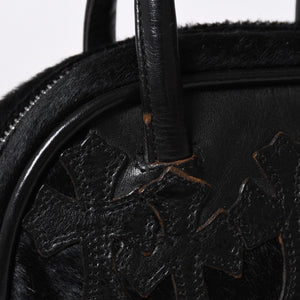 極美品 CHROME HEARTS クロムハーツ TINY GYM BAG タイニー ジムバッグ セメタリークロスパッチ 10パッチ ハラコ シルバー925 中古 4b012199