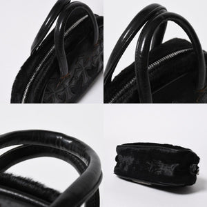 極美品 CHROME HEARTS クロムハーツ TINY GYM BAG タイニー ジムバッグ セメタリークロスパッチ 10パッチ ハラコ シルバー925 中古 4b012199