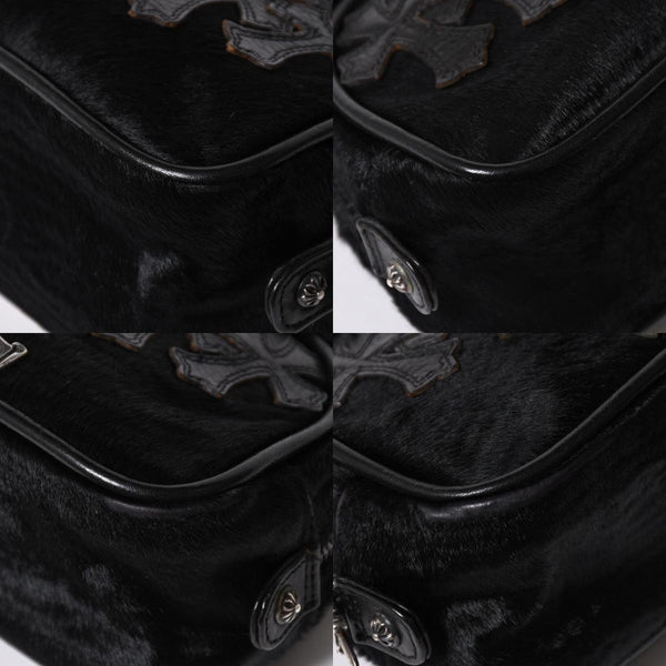 極美品 CHROME HEARTS クロムハーツ TINY GYM BAG タイニー ジムバッグ セメタリークロスパッチ 10パッチ ハラコ シルバー925 中古 4b012199
