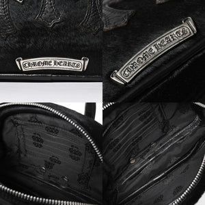 極美品 CHROME HEARTS クロムハーツ TINY GYM BAG タイニー ジムバッグ セメタリークロスパッチ 10パッチ ハラコ シルバー925 中古 4b012199