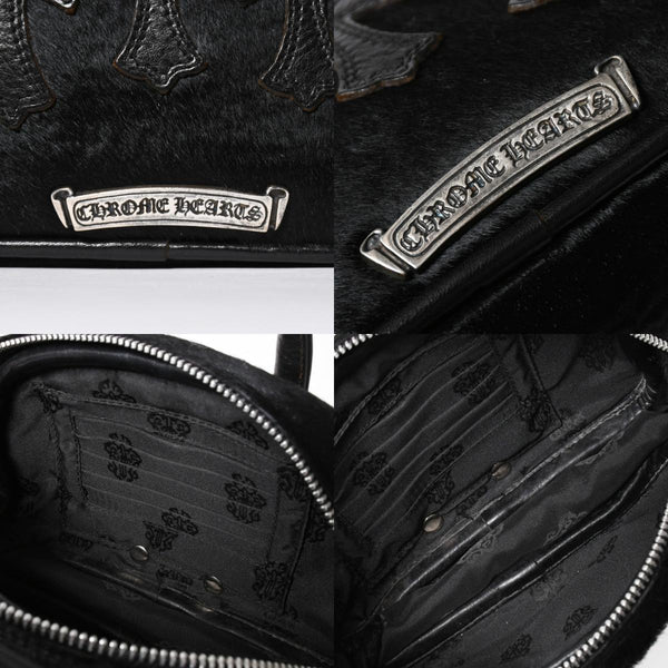 極美品 CHROME HEARTS クロムハーツ TINY GYM BAG タイニー ジムバッグ セメタリークロスパッチ 10パッチ ハラコ シルバー925 中古 4b012199