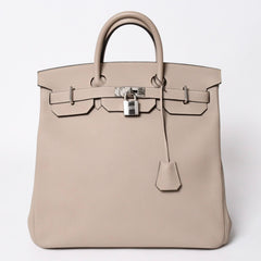 極美品 HERMES エルメス オータクロア40 ハンドバッグ トゥルティエールグレー トリヨンクレマンス SV シルバー金具 X刻印 中古 4a007187