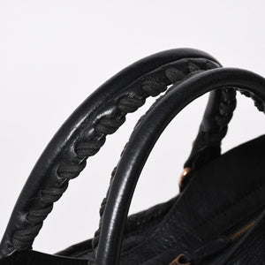 極美品 BALENCIAGA バレンシアガ ジャイアント シティ ハンドバッグ 281770 2WAY ブラック ラムスキン ローズゴールド金具 中古 4a007118