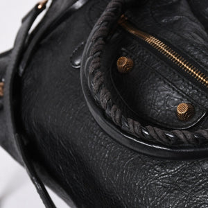 極美品 BALENCIAGA バレンシアガ ジャイアント シティ ハンドバッグ 281770 2WAY ブラック ラムスキン ローズゴールド金具 中古 4a007118