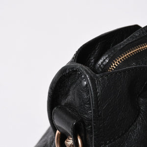 極美品 BALENCIAGA バレンシアガ ジャイアント シティ ハンドバッグ 281770 2WAY ブラック ラムスキン ローズゴールド金具 中古 4a007118