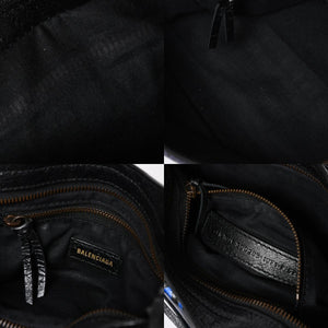 極美品 BALENCIAGA バレンシアガ 2WAY ハンドバッグ ショルダーバッグ CLASSIC CITY クラシック シティ 300295 ブラック ブルー パープル 中古 4a007141
