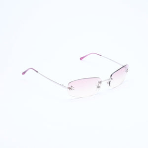 極美品 CHANEL シャネル リムレス サングラス アイウェア 4002 c.124/58 サイズ57□19 130 ココマーク ピンク 中古 4a007108