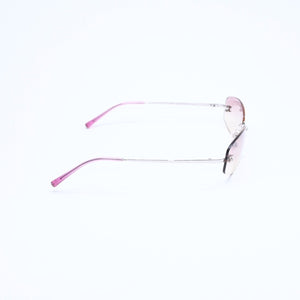 極美品 CHANEL シャネル リムレス サングラス アイウェア 4002 c.124/58 サイズ57□19 130 ココマーク ピンク 中古 4a007108