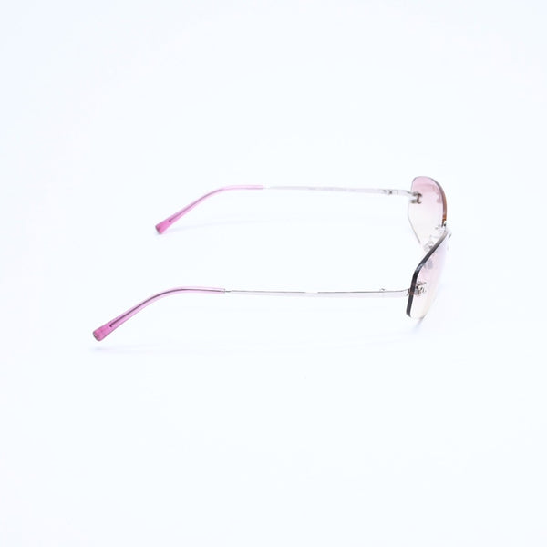 極美品 CHANEL シャネル リムレス サングラス アイウェア 4002 c.124/58 サイズ57□19 130 ココマーク ピンク 中古 4a007108