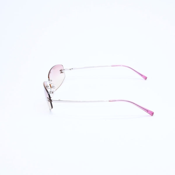 極美品 CHANEL シャネル リムレス サングラス アイウェア 4002 c.124/58 サイズ57□19 130 ココマーク ピンク 中古 4a007108