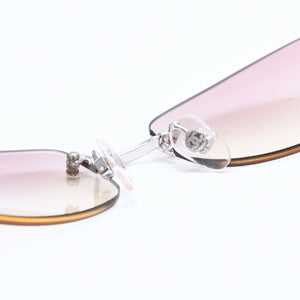極美品 CHANEL シャネル リムレス サングラス アイウェア 4002 c.124/58 サイズ57□19 130 ココマーク ピンク 中古 4a007108