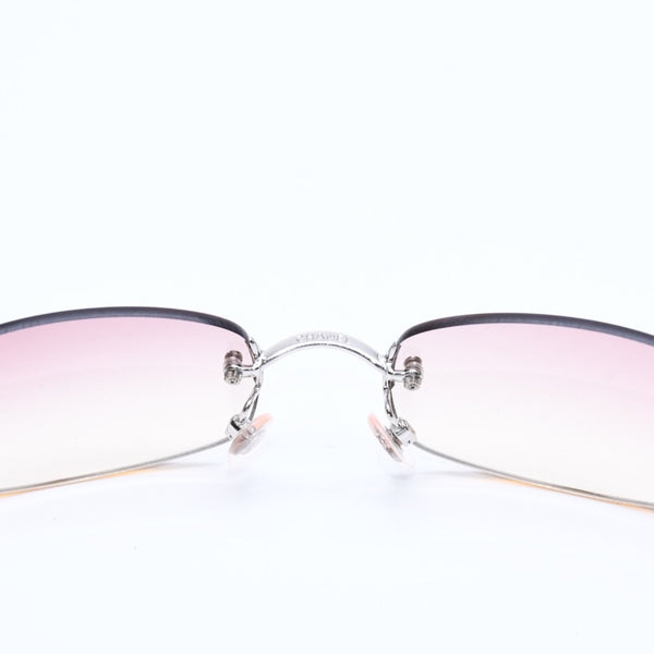 極美品 CHANEL シャネル リムレス サングラス アイウェア 4002 c.124/58 サイズ57□19 130 ココマーク ピンク 中古 4a007108