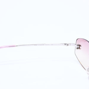 極美品 CHANEL シャネル リムレス サングラス アイウェア 4002 c.124/58 サイズ57□19 130 ココマーク ピンク 中古 4a007108