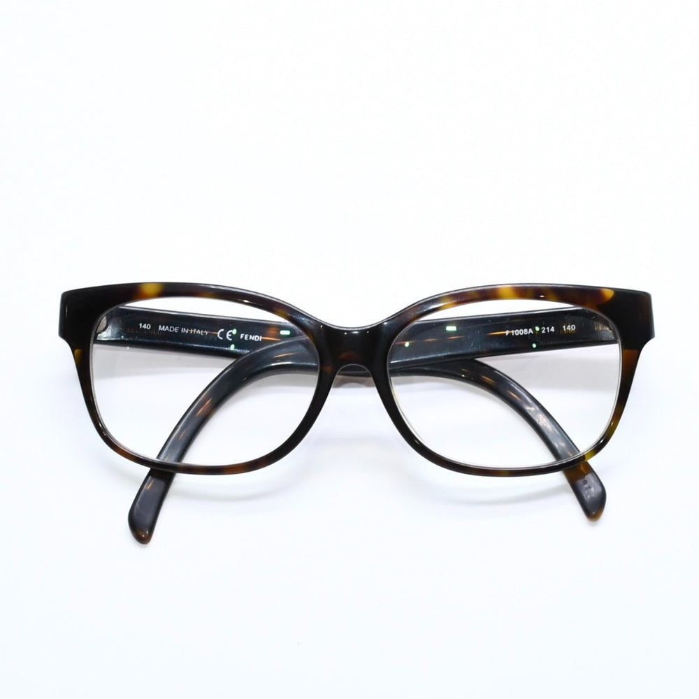 FENDI フェンディ 眼鏡 メガネ アイウェア FFロゴ ブラウン マルチカラー F 1008A サイズ140 美品 中古 4a008286