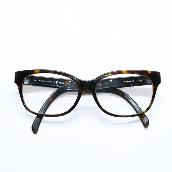 FENDI フェンディ 眼鏡 メガネ アイウェア FFロゴ ブラウン マルチカラー F 1008A サイズ140 美品 中古 4a008286
